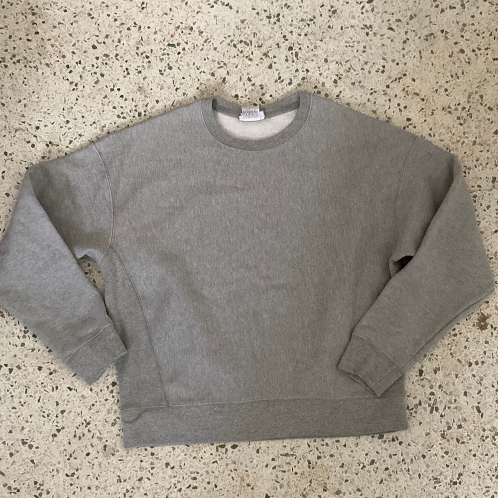 Champion Reverse Weave Crew Neck Sweatshirt, Oxford Gray, XL (Fits like M)